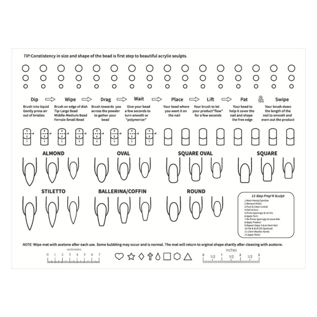 Silicone Acrylic Nail Practice Training Mat